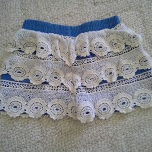 Ruffle lace blue Shorts